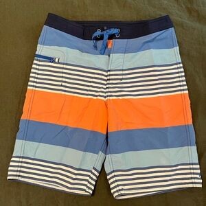 Patagonia Boys striped swim trunks